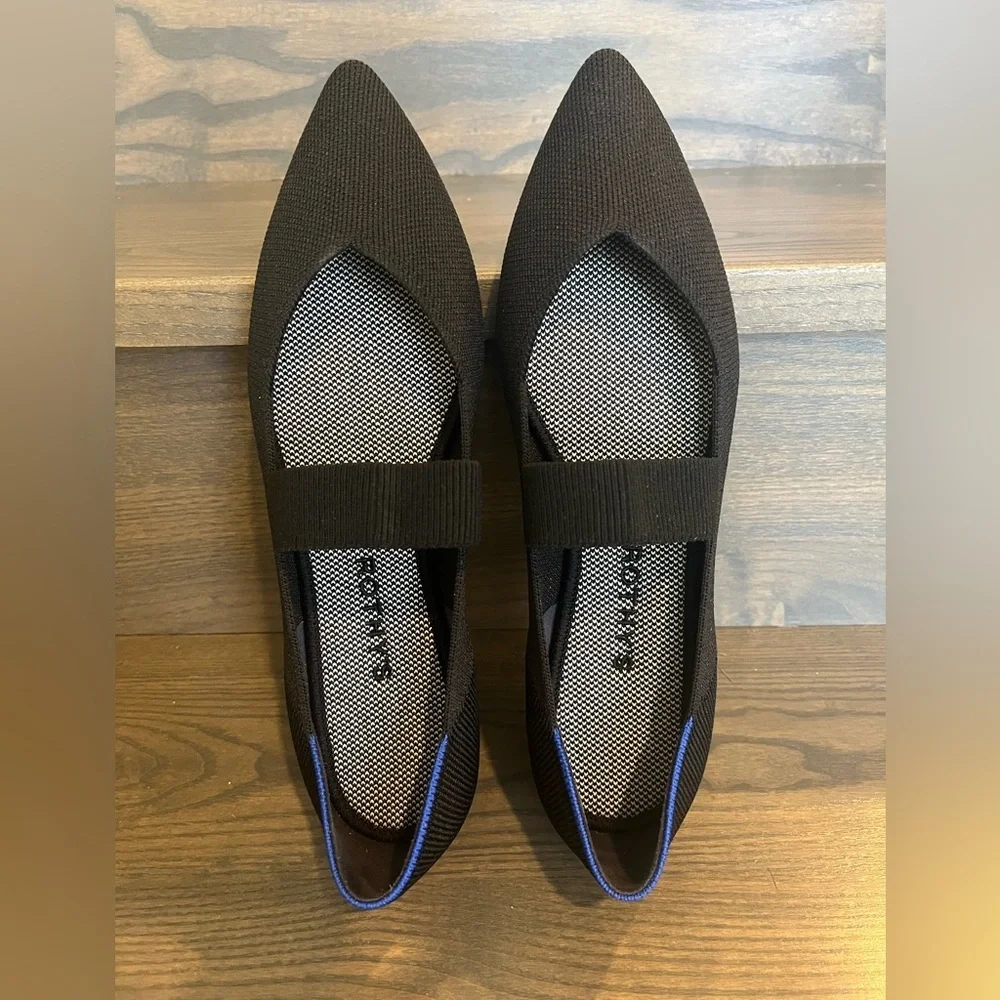 NWB Rothy’s The Point Mary Jane in Black 9.5